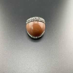 Lia Sophia Jewelry Mauve Cut Crystals Ring in Hematite